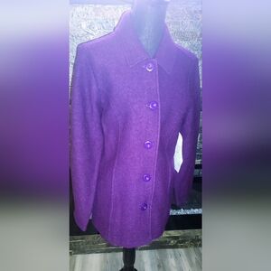 Women's Purple Wool Coat Size S NEW